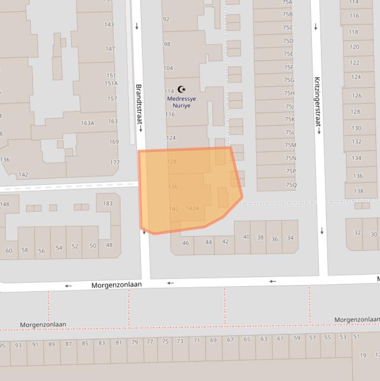 Kaart van postcodegebied 2572CJ.