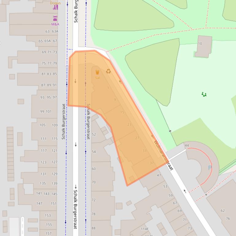 Kaart van postcodegebied 2572EA.