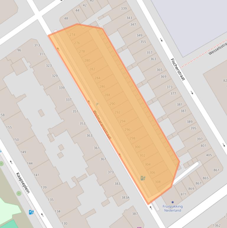 Kaart van postcodegebied 2572ES.