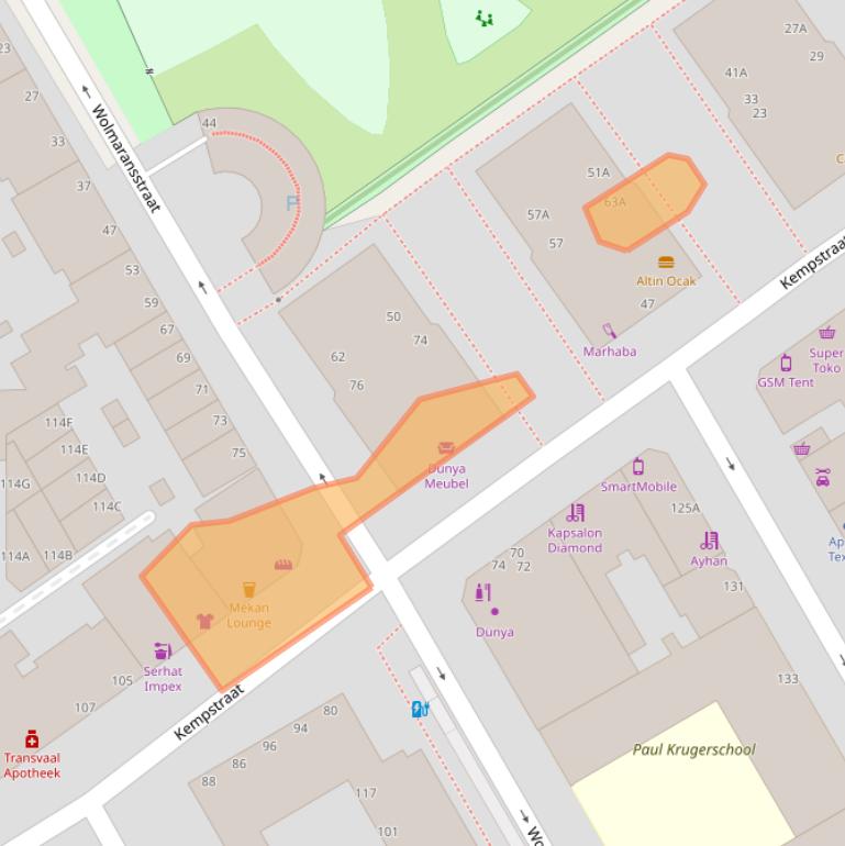 Kaart van postcodegebied 2572GB.