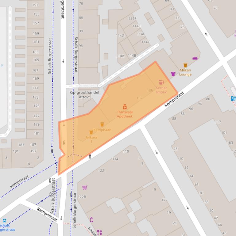 Kaart van postcodegebied 2572GC.