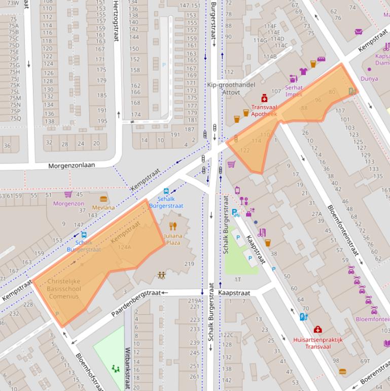 Kaart van postcodegebied 2572GK.