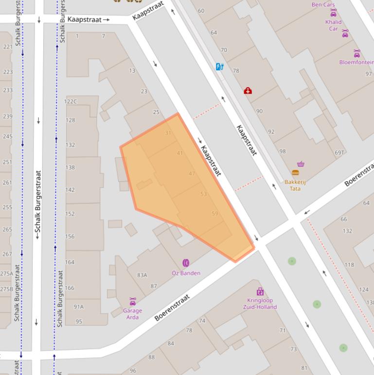 Kaart van postcodegebied 2572HD.