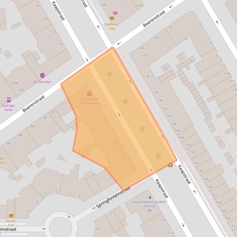 Kaart van postcodegebied 2572HE.