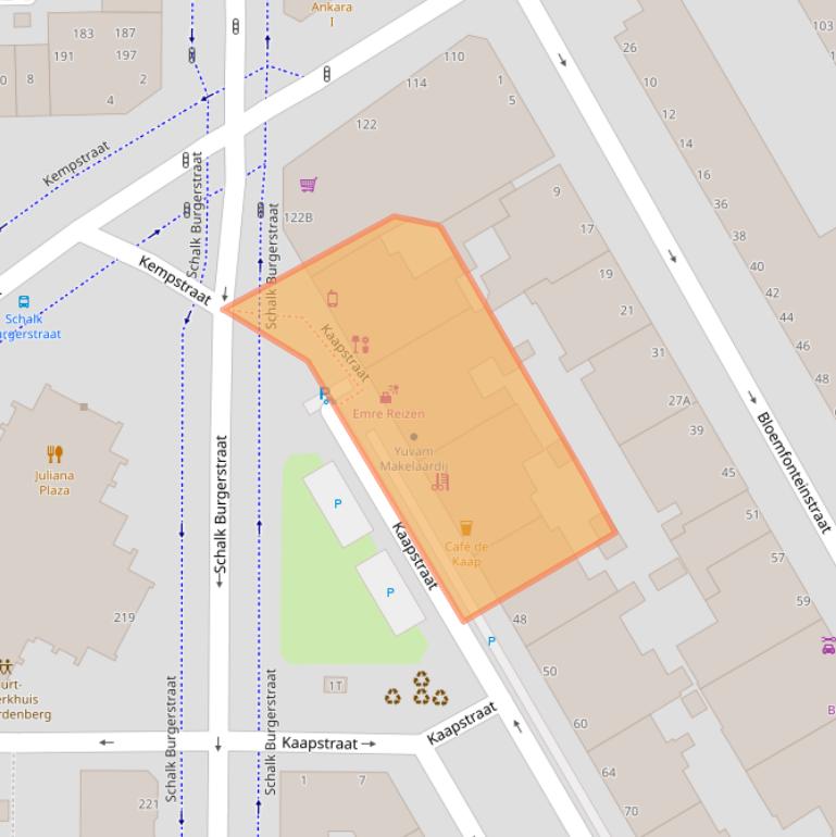 Kaart van postcodegebied 2572HJ.