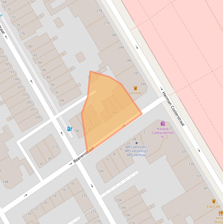 Kaart van postcodegebied 2572HS.