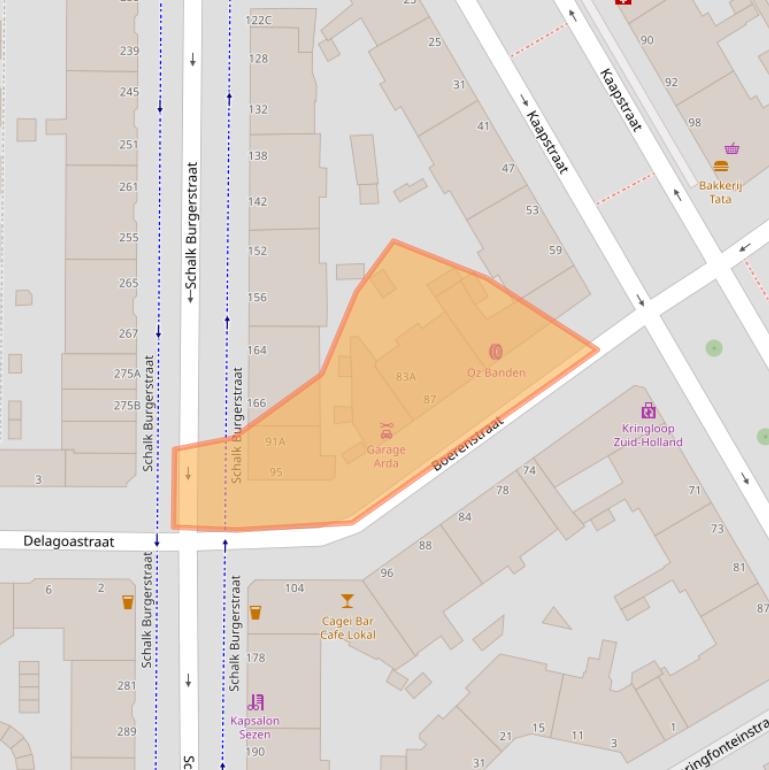Kaart van postcodegebied 2572HV.