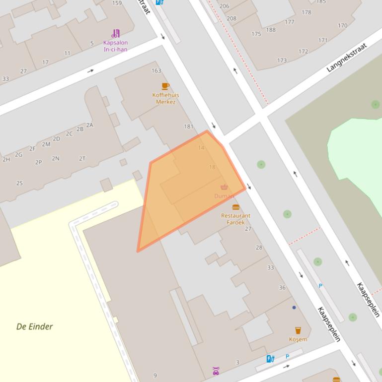 Kaart van postcodegebied 2572NC.