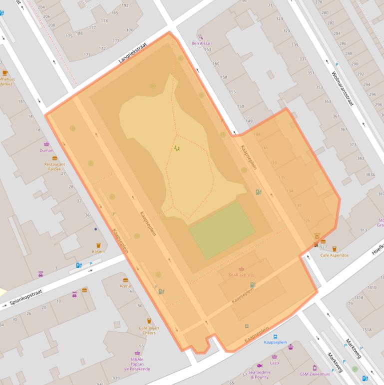 Kaart van postcodegebied 2572NH.