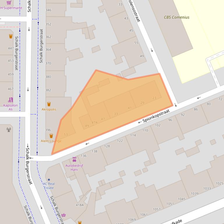 Kaart van postcodegebied 2572NL.