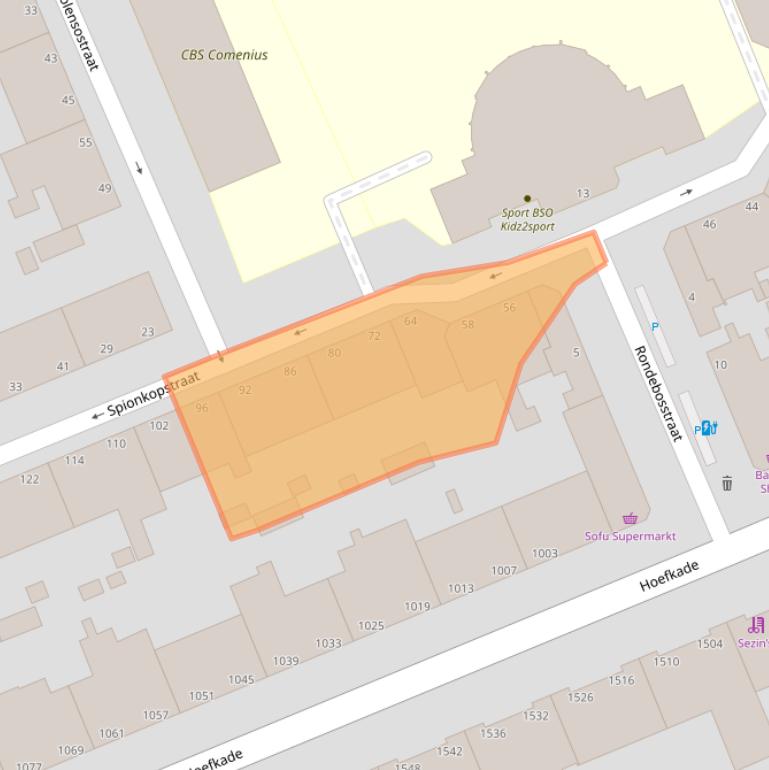 Kaart van postcodegebied 2572NN.