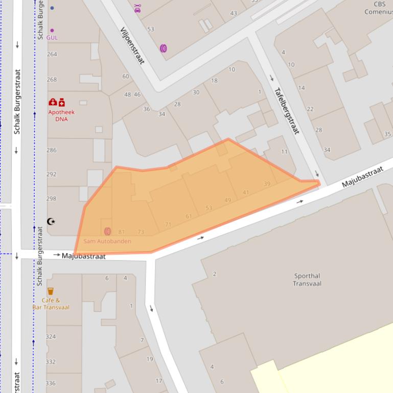 Kaart van postcodegebied 2572NV.