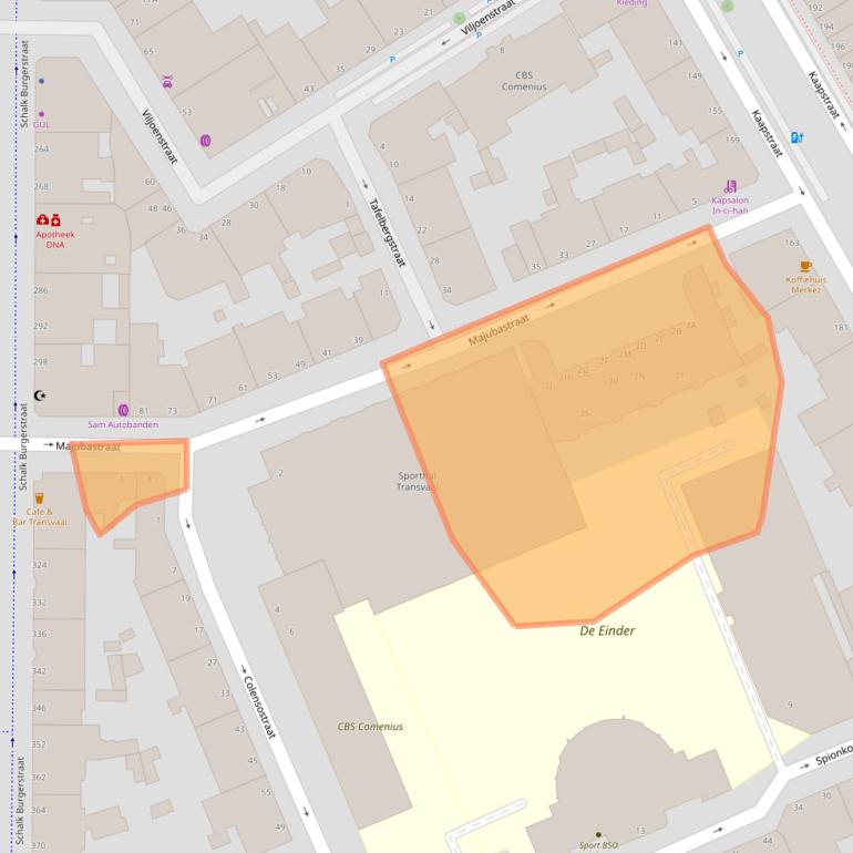 Kaart van postcodegebied 2572NW.