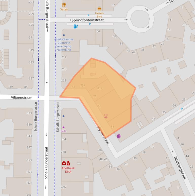 Kaart van postcodegebied 2572PB.