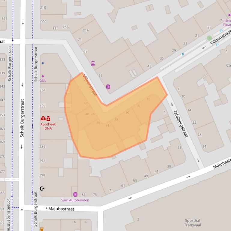 Kaart van postcodegebied 2572PE.