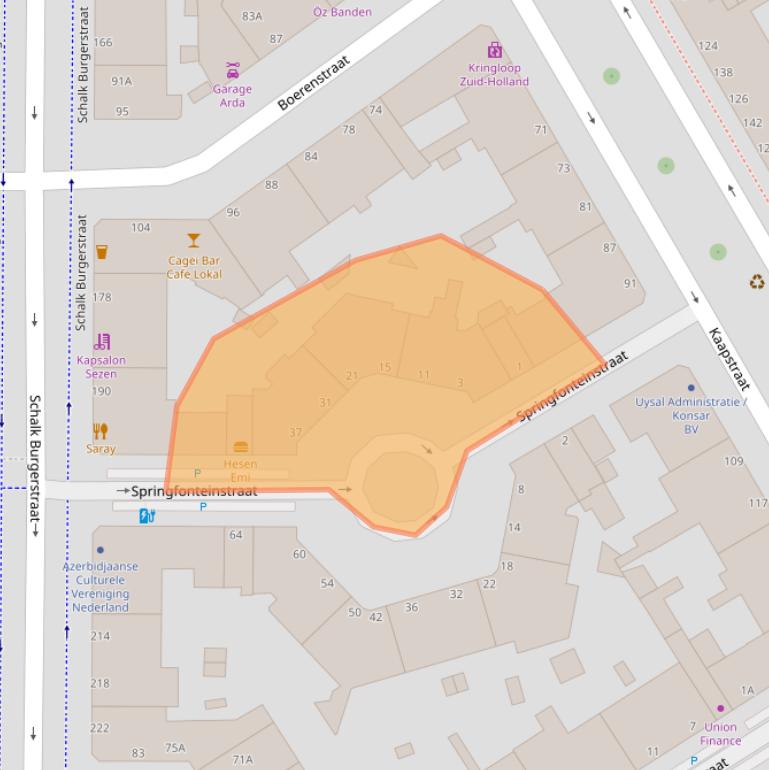 Kaart van postcodegebied 2572PK.