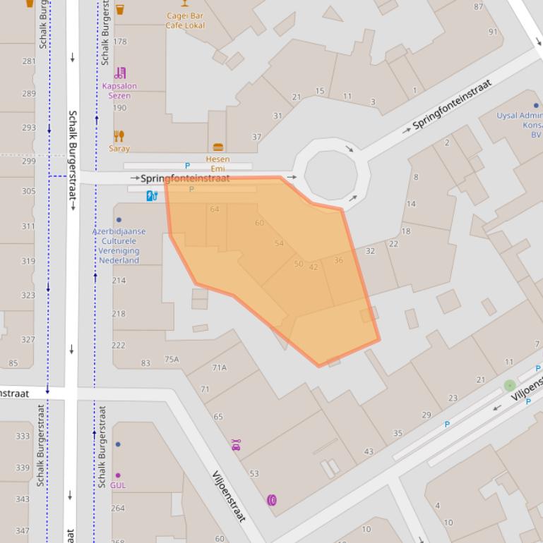 Kaart van postcodegebied 2572PM.