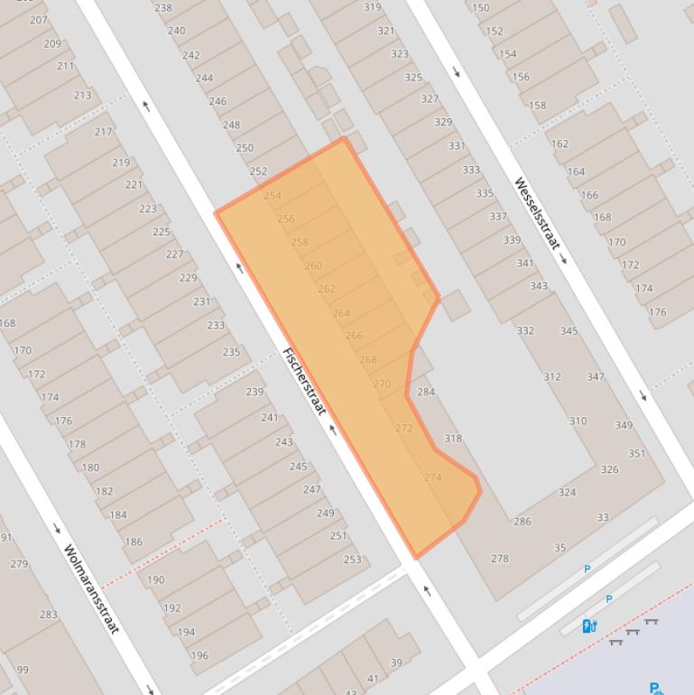 Kaart van postcodegebied 2572RJ.