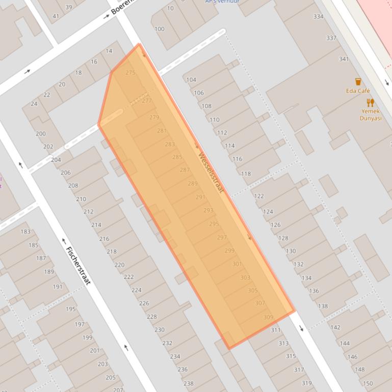 Kaart van postcodegebied 2572RZ.