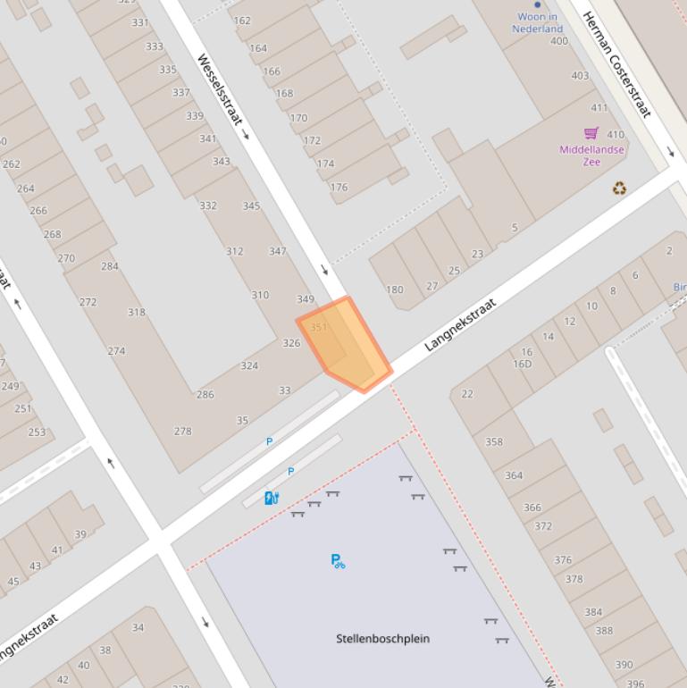 Kaart van postcodegebied 2572SC.