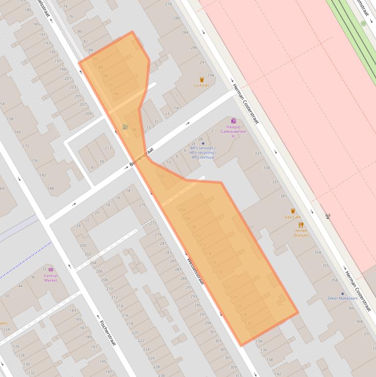 Kaart van postcodegebied 2572SJ.