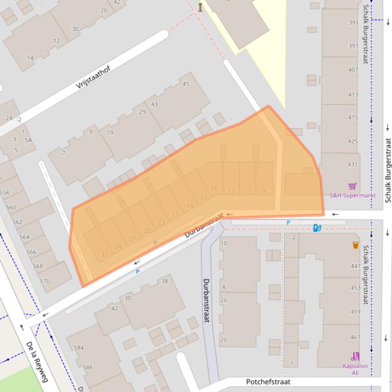 Kaart van postcodegebied 2572SV.