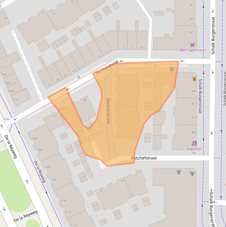 Kaart van postcodegebied 2572SX.