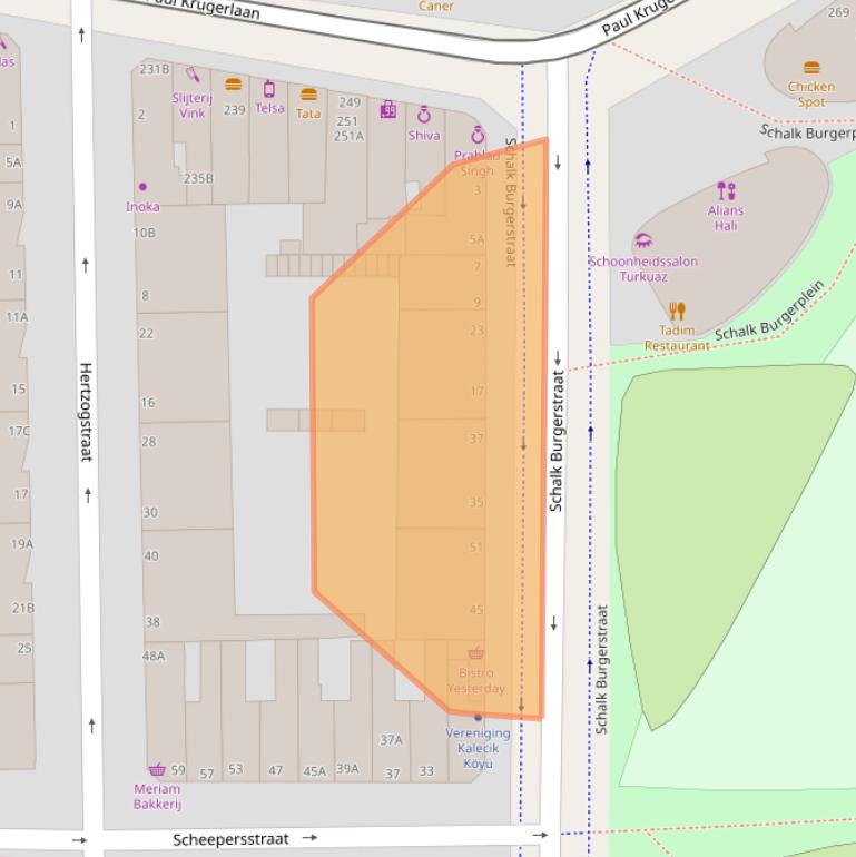 Kaart van postcodegebied 2572TN.