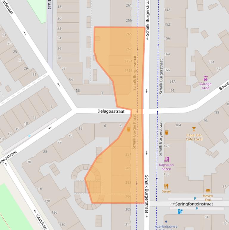 Kaart van postcodegebied 2572TW.