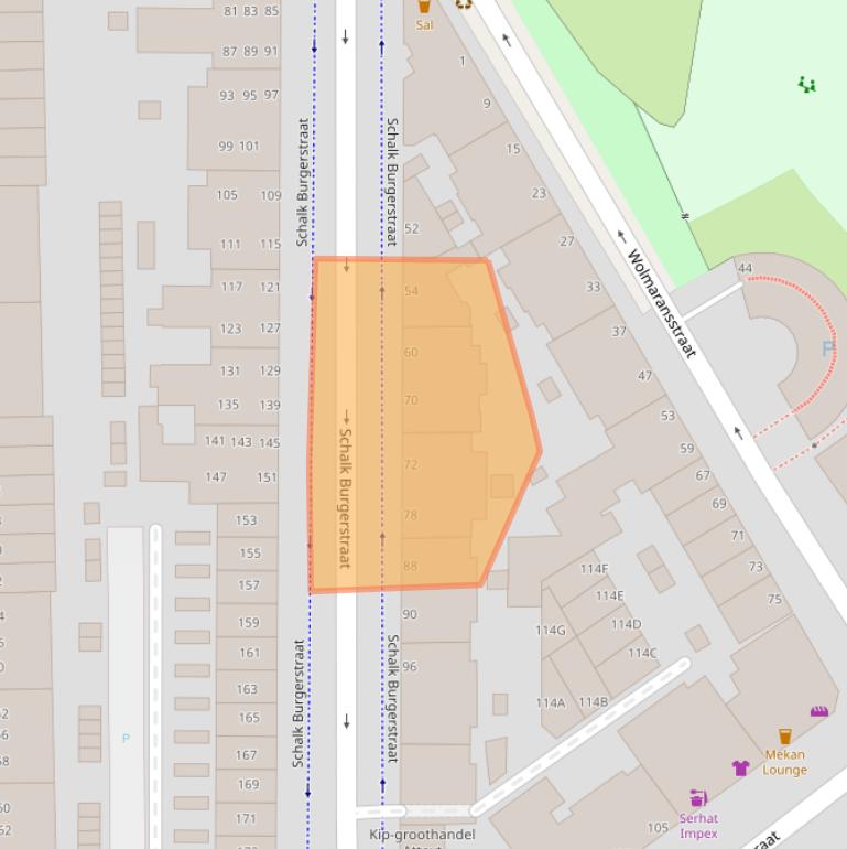 Kaart van postcodegebied 2572VA.