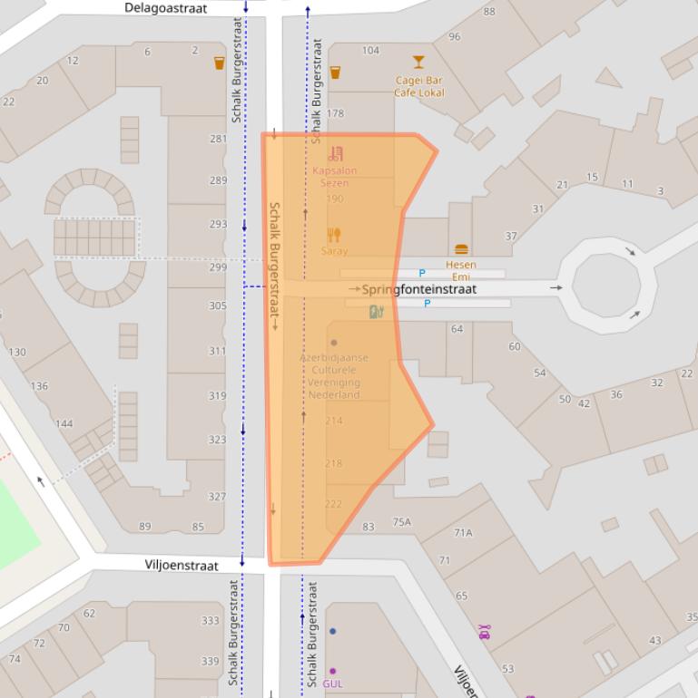 Kaart van postcodegebied 2572VD.