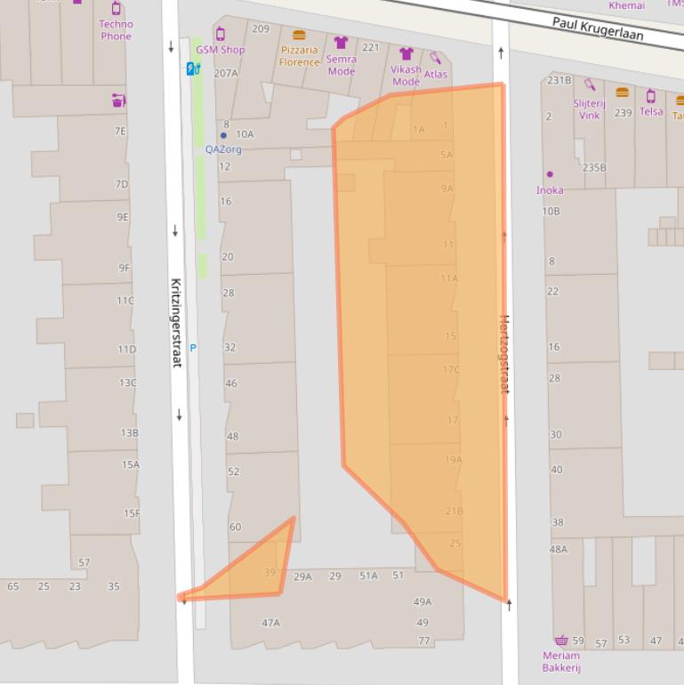Kaart van postcodegebied 2572VS.