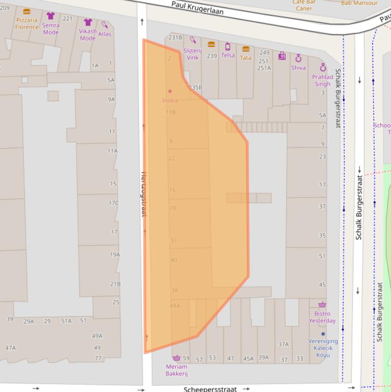 Kaart van postcodegebied 2572VZ.