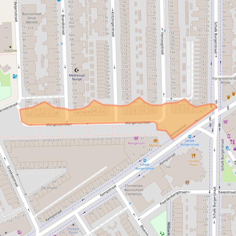 Kaart van postcodegebied 2572WT.
