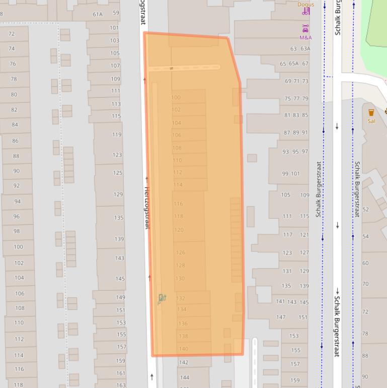 Kaart van postcodegebied 2572XB.