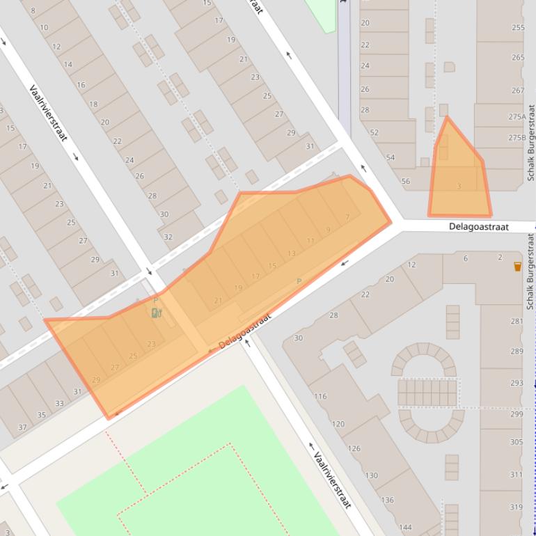 Kaart van postcodegebied 2572XD.