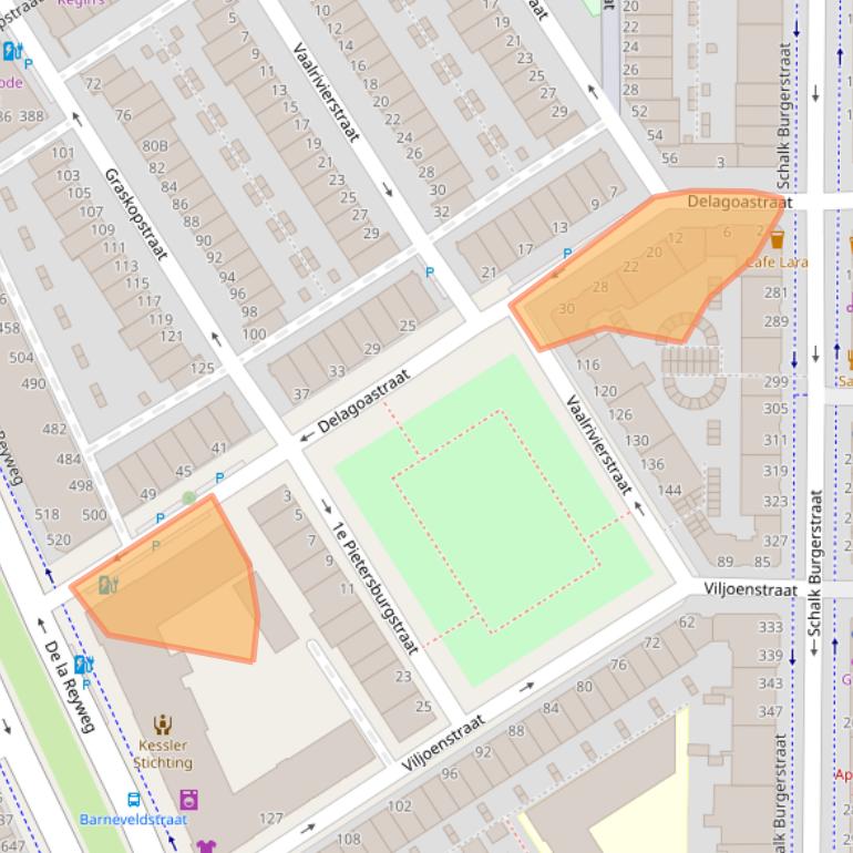 Kaart van postcodegebied 2572XG.