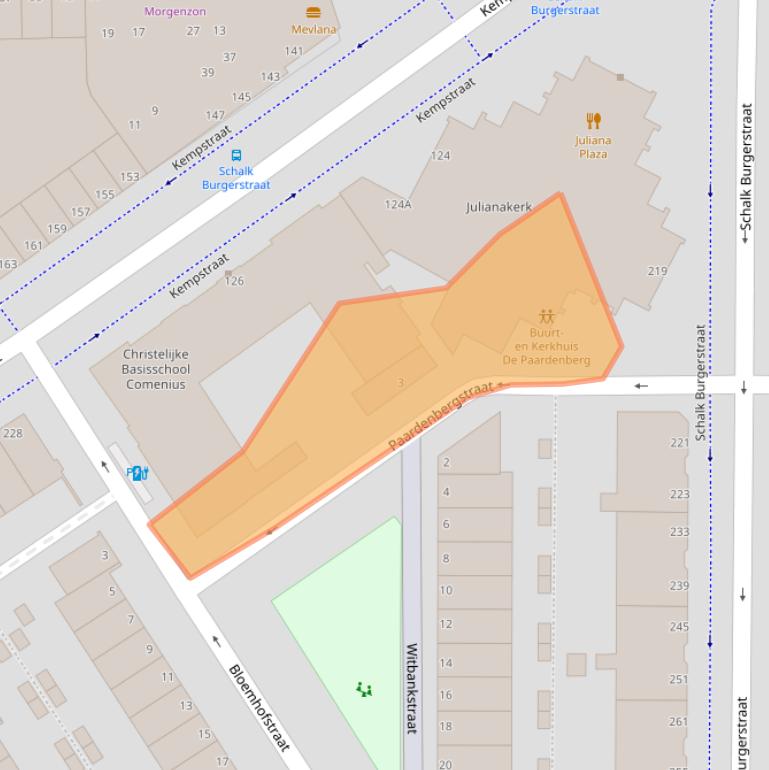 Kaart van postcodegebied 2572XH.