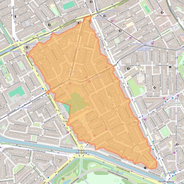 Kaart van postcodegebied 2573.