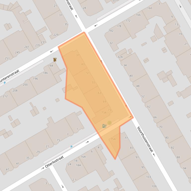 Kaart van postcodegebied 2573AB.