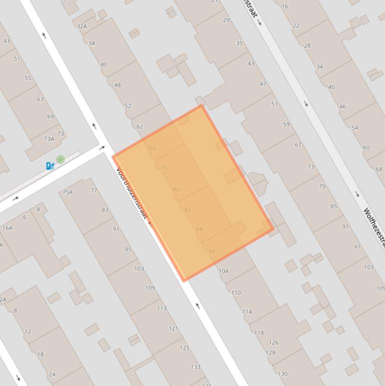 Kaart van postcodegebied 2573AL.