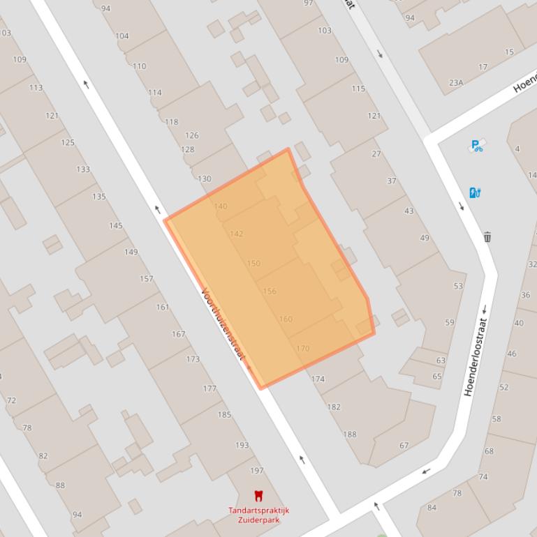 Kaart van postcodegebied 2573AN.