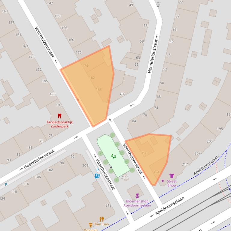 Kaart van postcodegebied 2573AP.