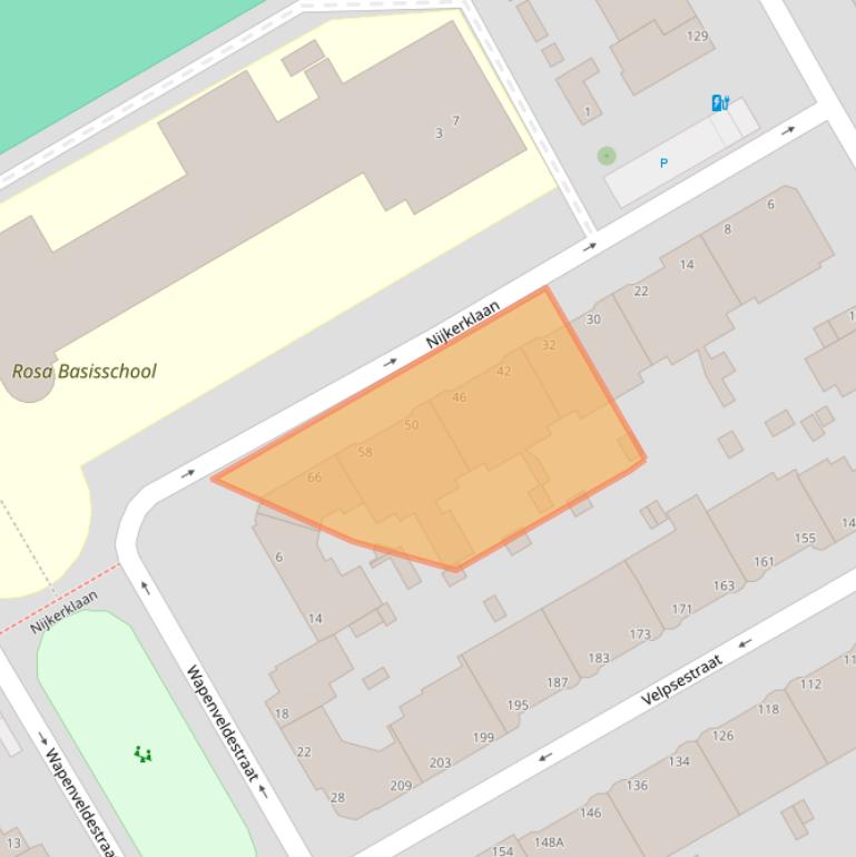 Kaart van postcodegebied 2573BC.