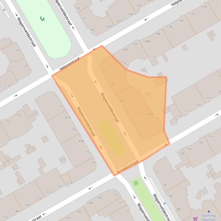 Kaart van postcodegebied 2573BK.