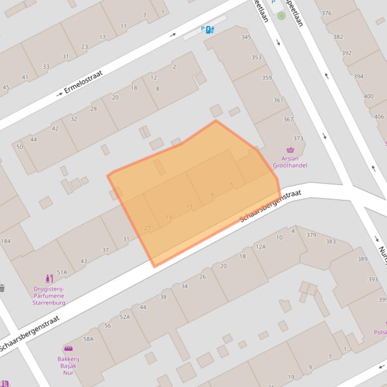 Kaart van postcodegebied 2573BM.