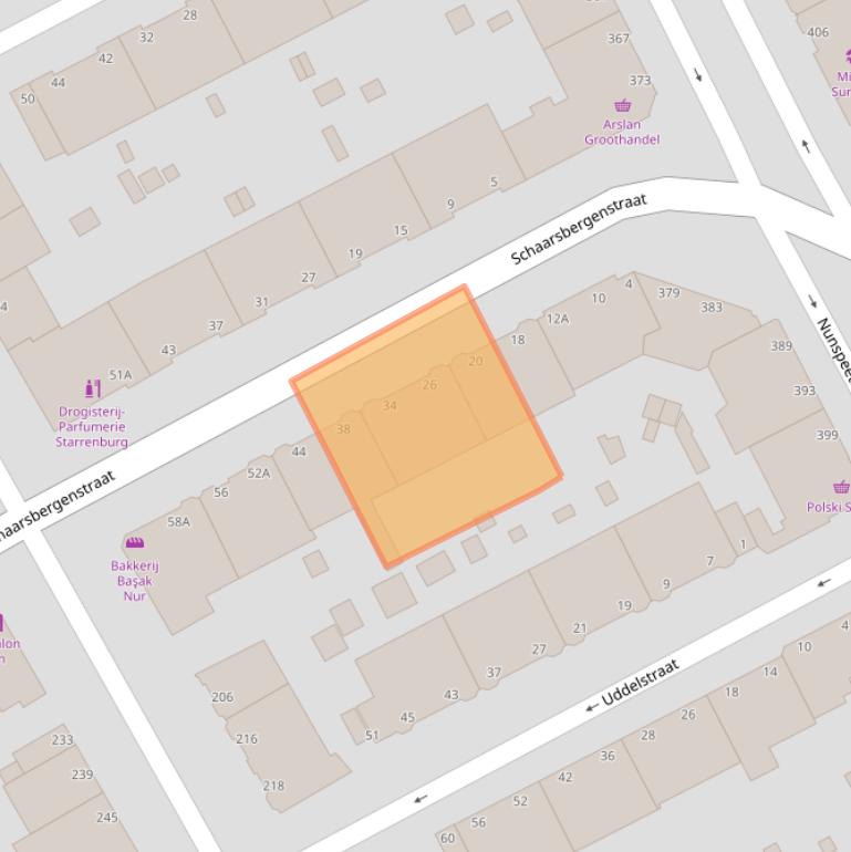 Kaart van postcodegebied 2573BV.