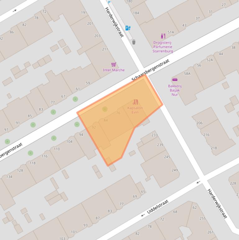 Kaart van postcodegebied 2573BX.