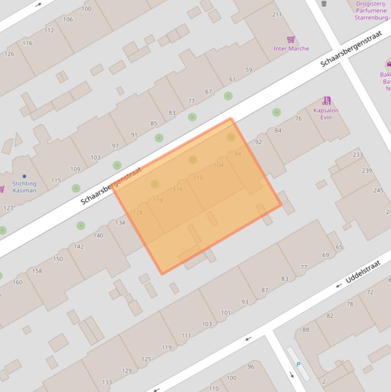 Kaart van postcodegebied 2573BZ.