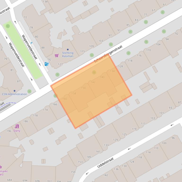 Kaart van postcodegebied 2573CA.